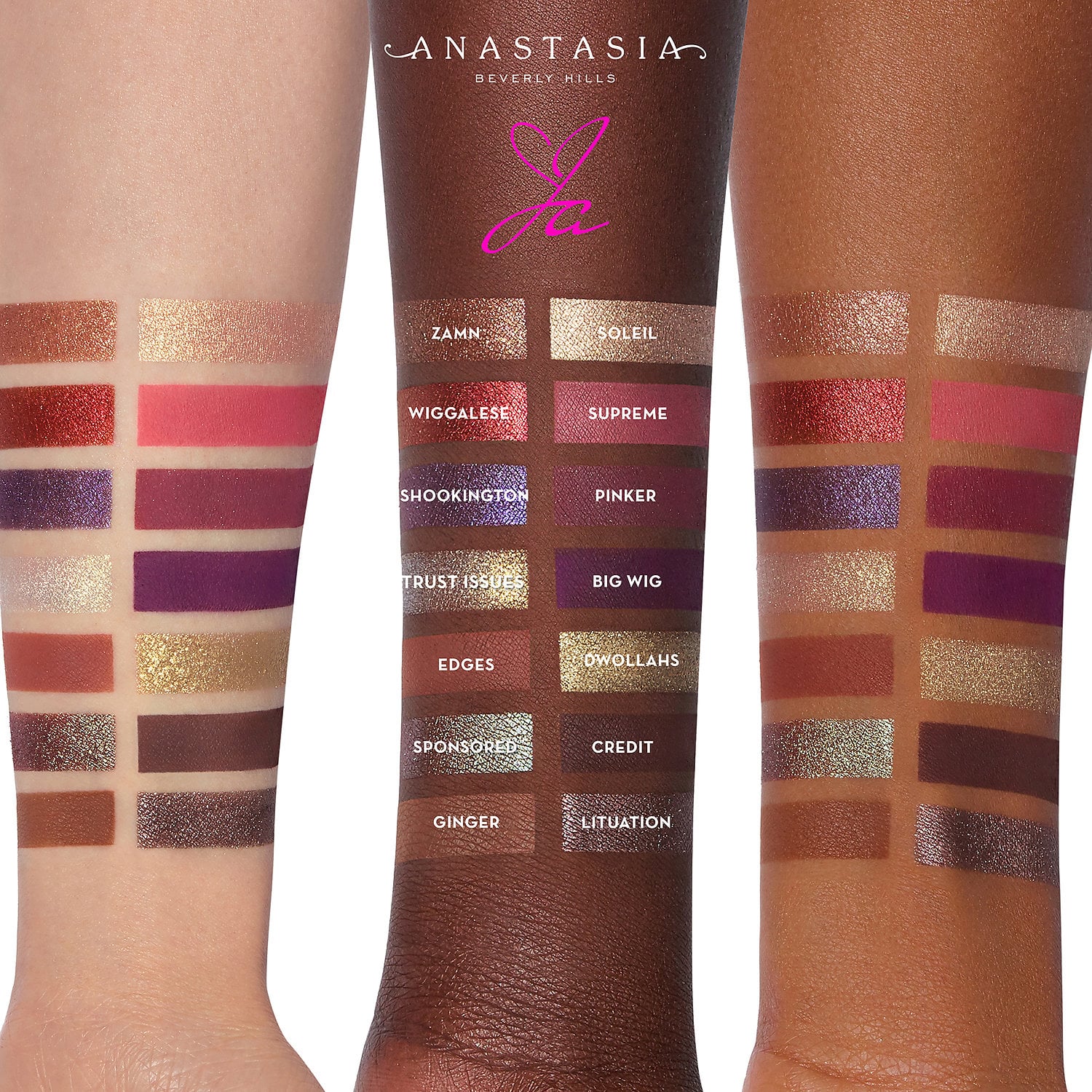 Anastasia Beverly Hills Jackie Aina Eyeshadow Palette swatches