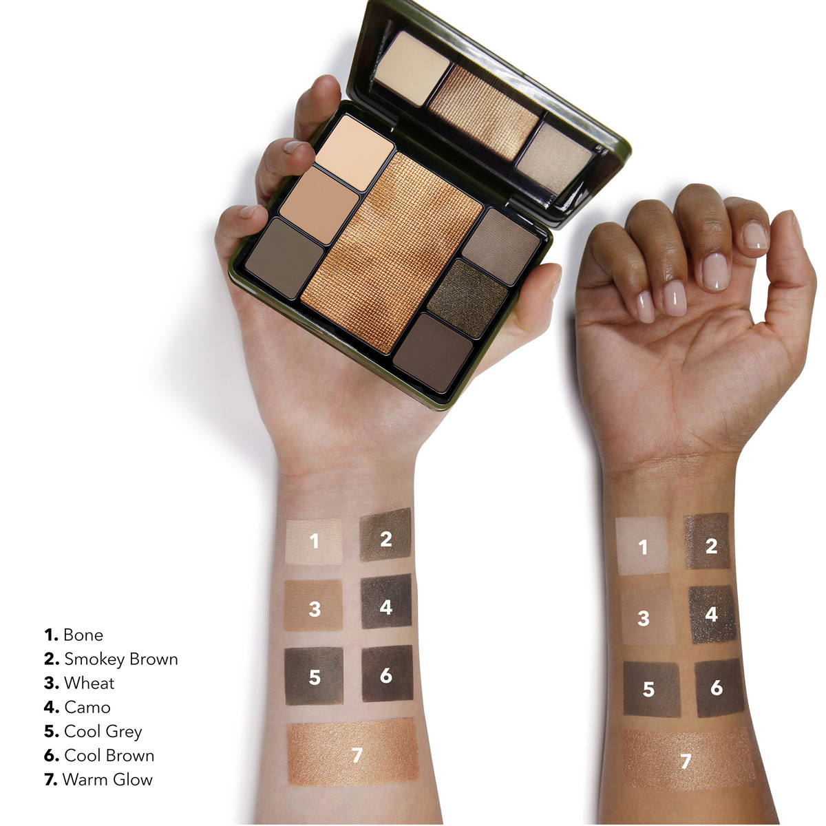 Bobbi Brown Camo Luxe Eye & Cheek Palette swatches