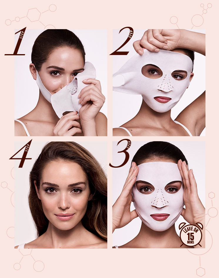 Charlotte Tilbury Instant magic Facial Dry Sheet Mask howto