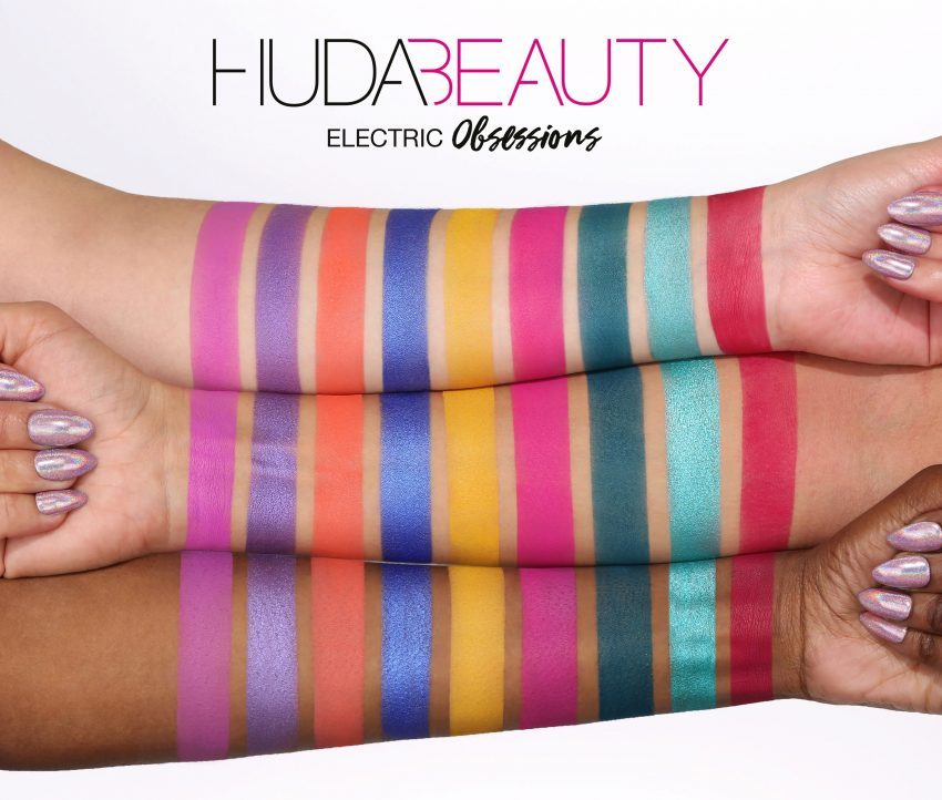 Huda Beauty Electric Obsessions Palette swatches