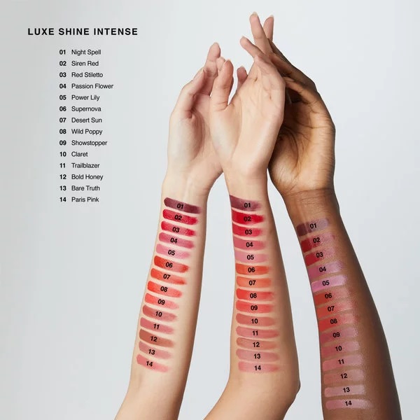 bobbi brown luxe shine intense lipstick swatches
