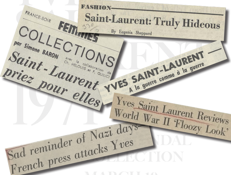 YSL news about 1971 haute couture range
