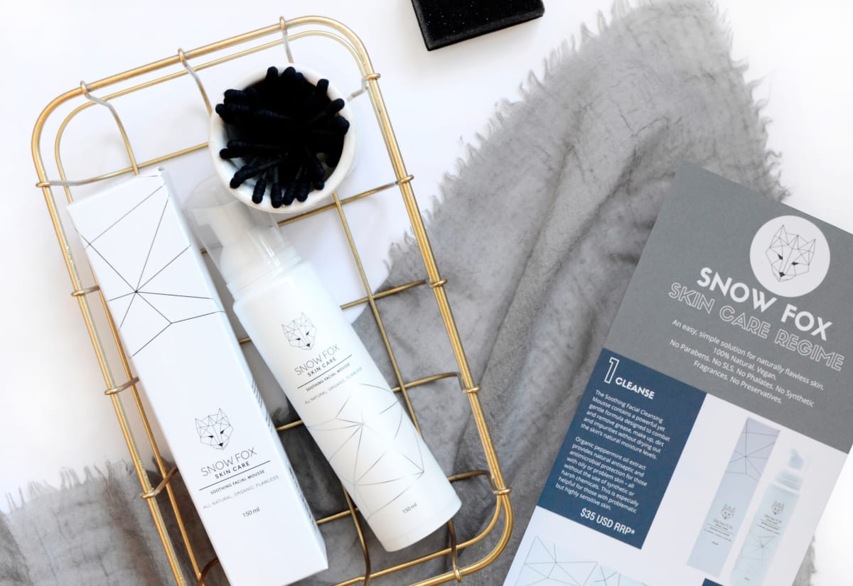snow fox skincare soothing facial cleansing mousse
