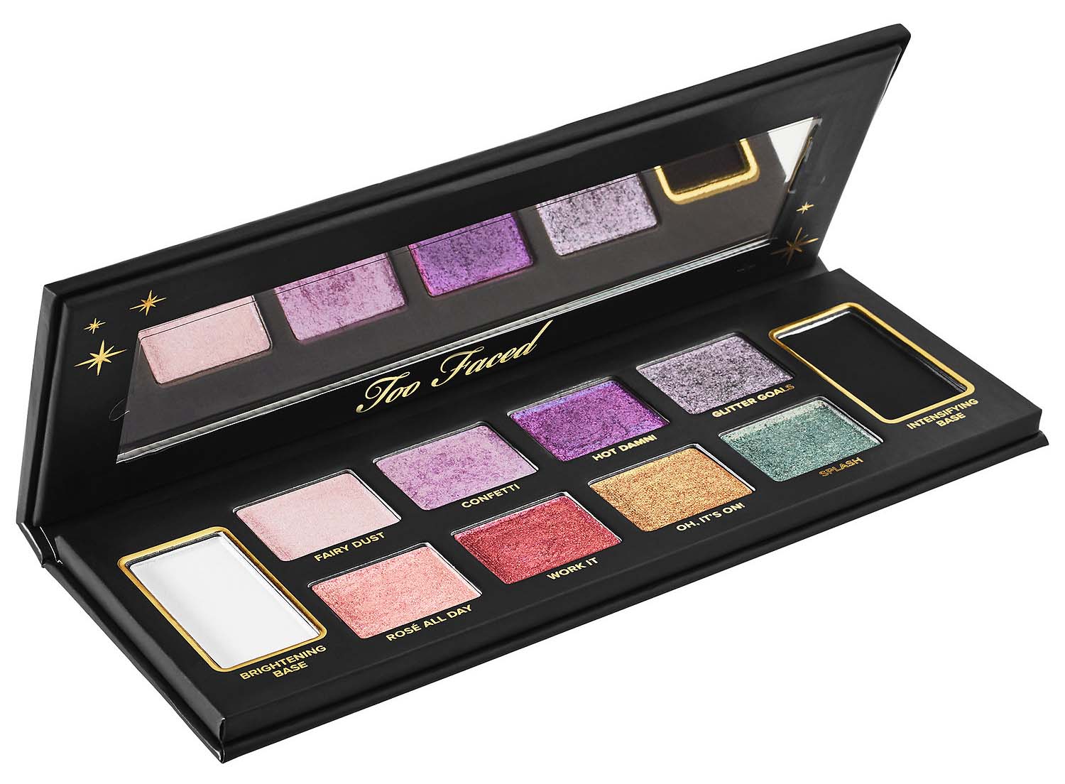 too faced glitter bomb side look